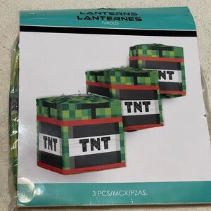 TNT Themed Party Lanterns - Green / Black pack of 3
